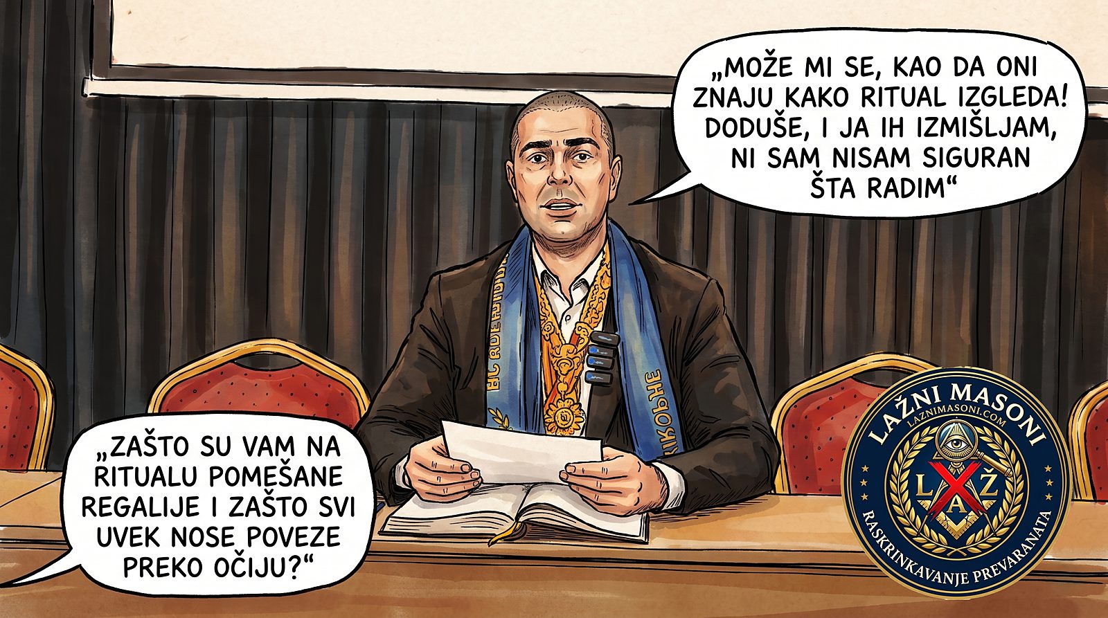 Strip: Zašto su na ritualu pomešane regalije i zašto svi nose poveze preko očiju?